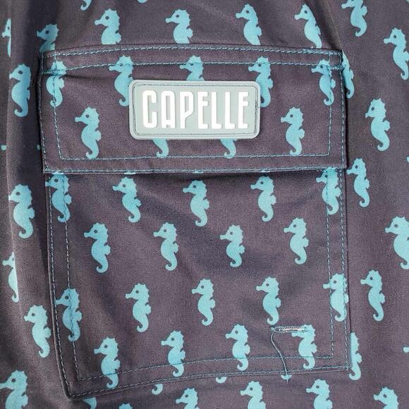 Capelle Shorts Mens Large L Swim Trunks Drawstring Lined Boardshorts Surf Blue - Picture 7 of 12